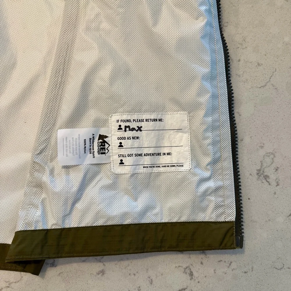 REI Rainier Rain Jacket - Kids Large (14-16) - Olive Green - Picture 6 of 6